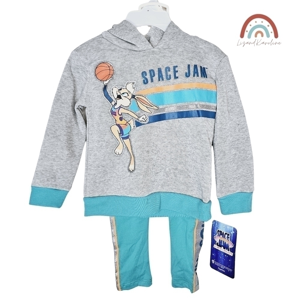 New! Space Jam Lola 2 Piece Basketball Hoodie Joggers Sweatpants Toddler Set
